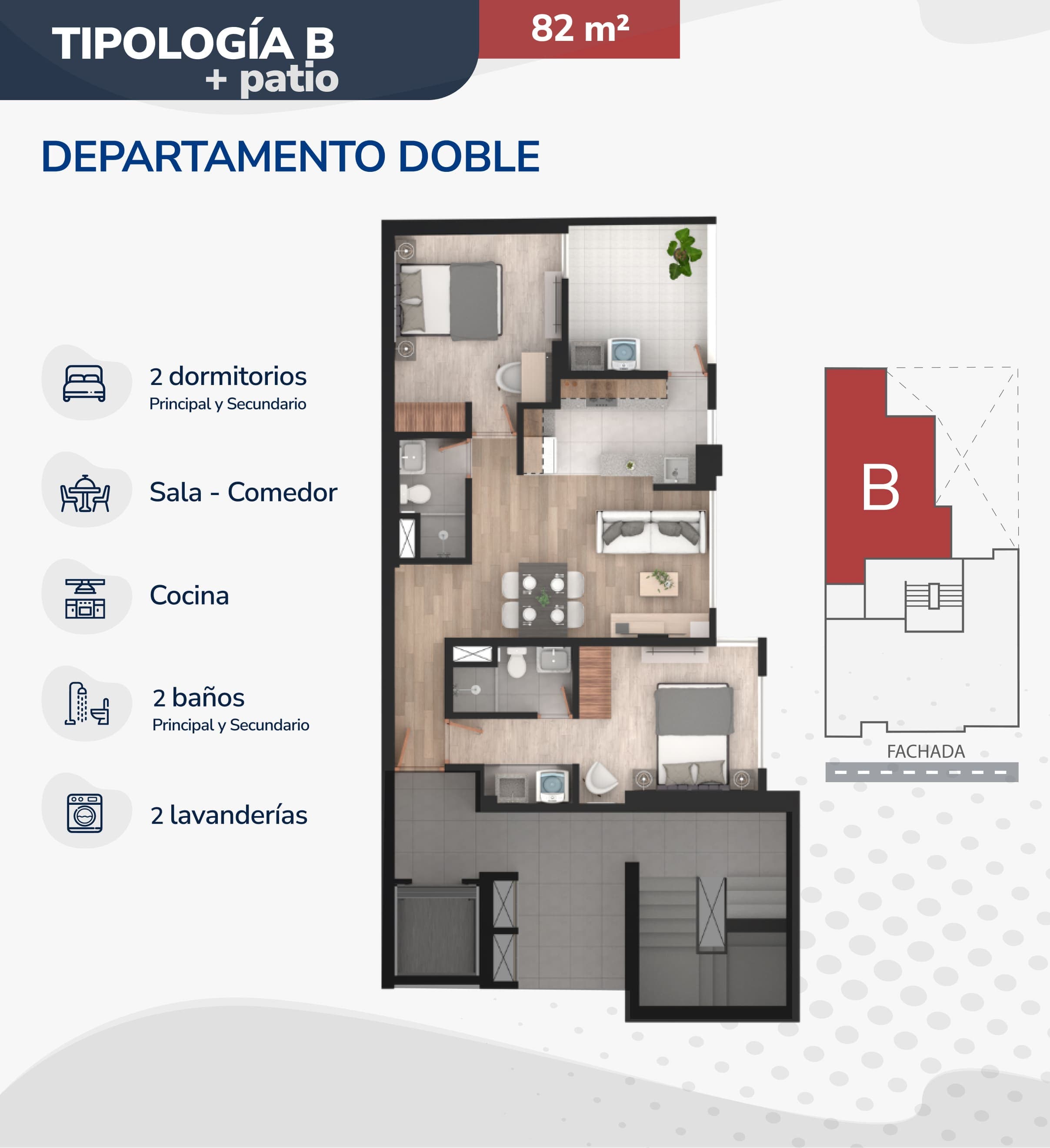 Tipo B con patio - Imagen 1